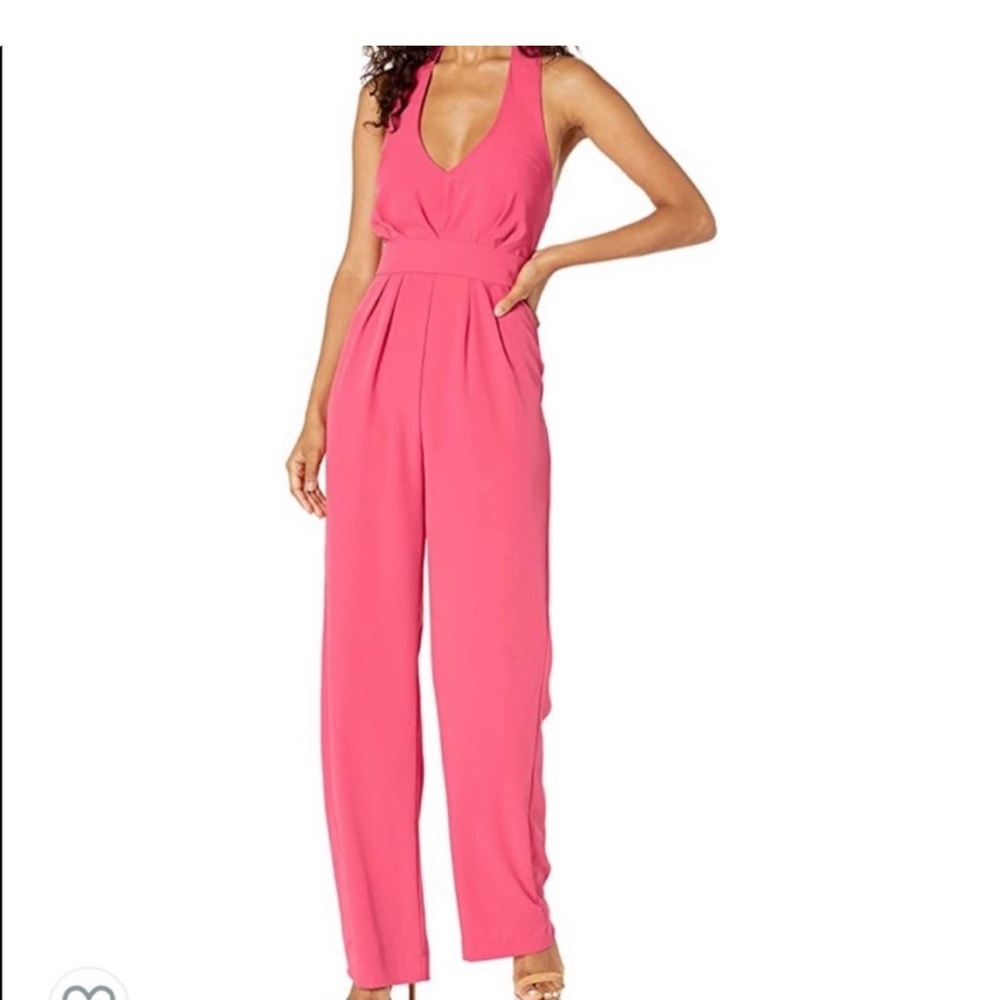 Pink halter jumpsuit. Laundry by Shelli Segal. Size 6. New without tags.